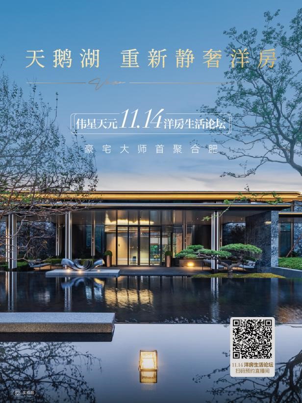 明日全网开播！豪宅大师首聚合肥，最懂天鹅湖的洋房来了